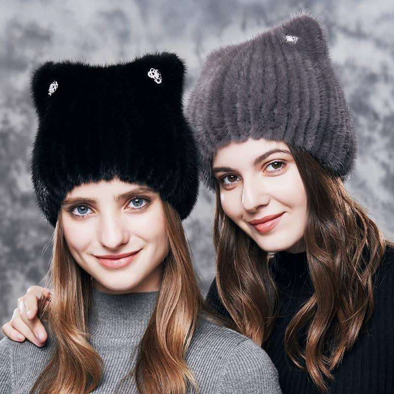 Real Fur Knitted Kitty Hat – Iconik Fashion UK