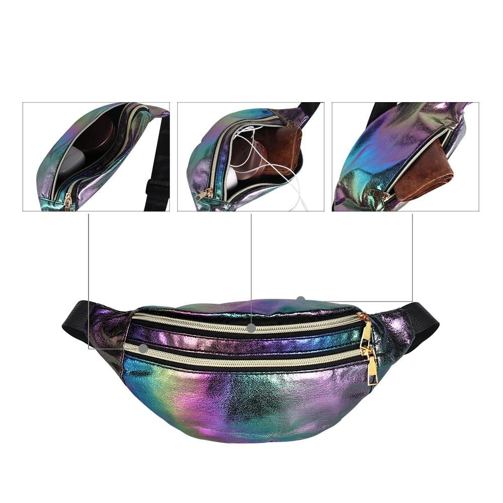 Black holographic bum bag hotsell