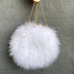 Feather Clutch Detachable Chain Mini Bag