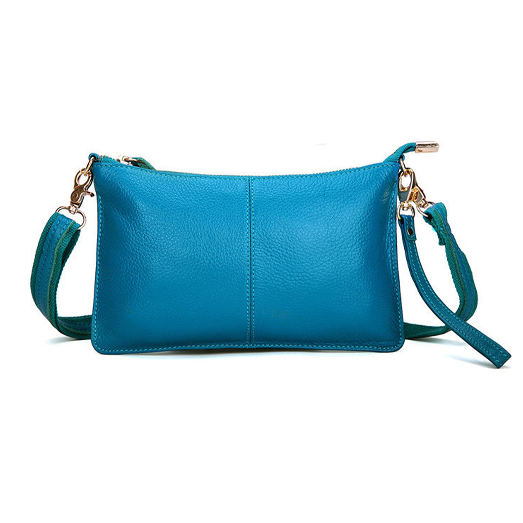 Blue Genuine Leather Mini Crossbody Shoulder Bag
