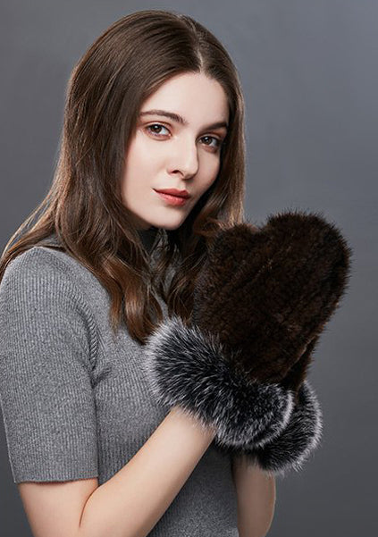 Natural Fur Patchwork Gloves