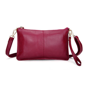 Red Wine Genuine Leather Mini Crossbody Shoulder Bag