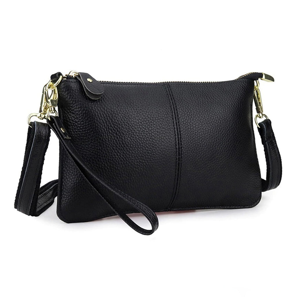 Black Genuine Leather Mini Crossbody Shoulder Bag