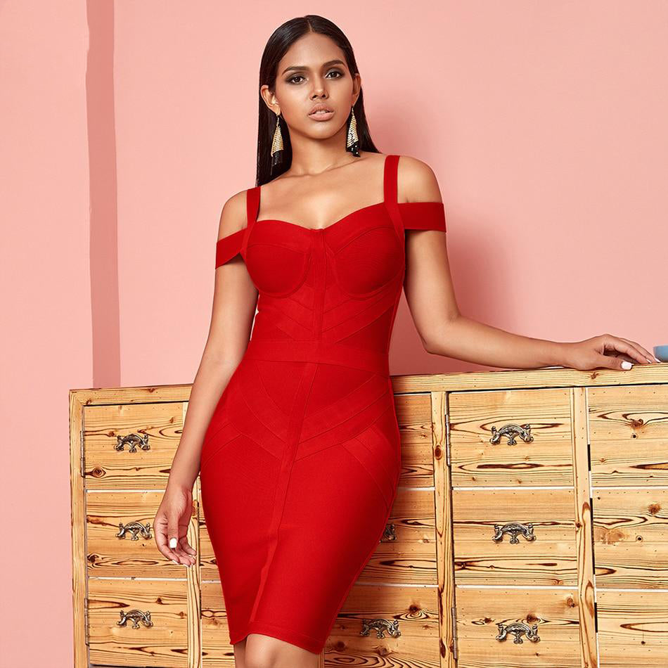 Spaghetti best sale bodycon dress