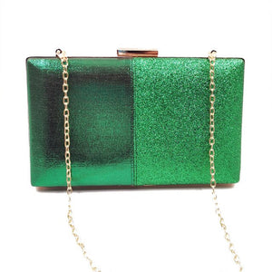 Glitter Box Green Clutch Bag