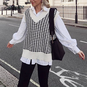 Houndstooth knitted Sweater