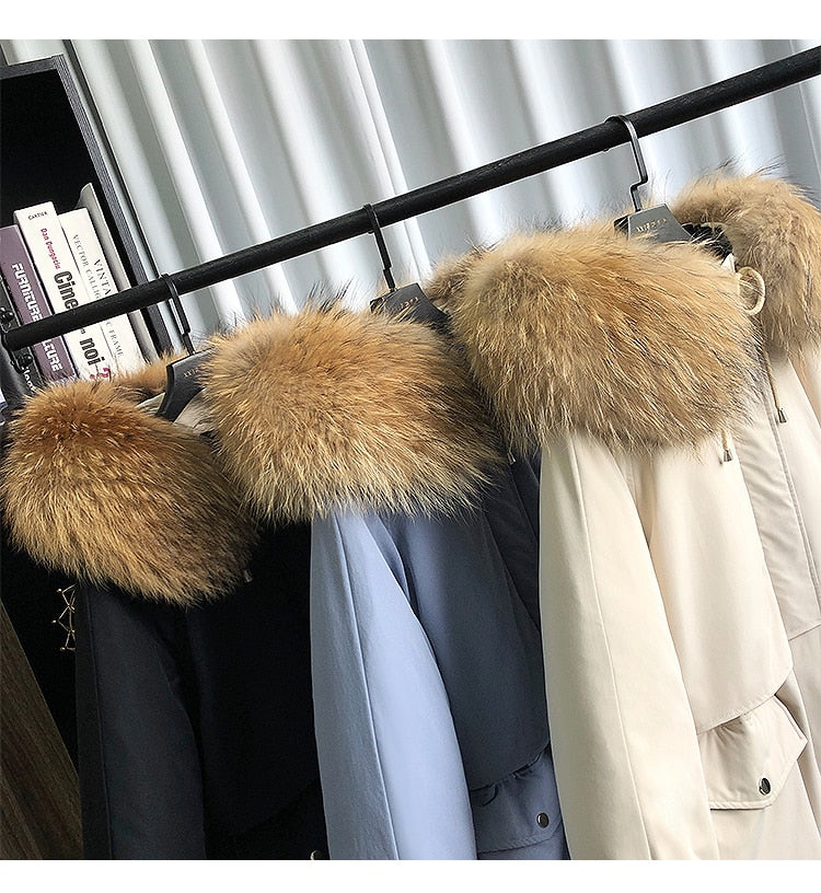 Fur Hooded Down Coat