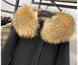 Fur Hooded Down Coat