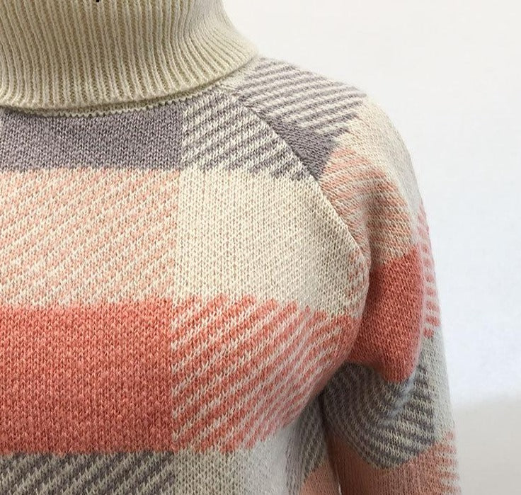 Plaid Turtleneck Sweater